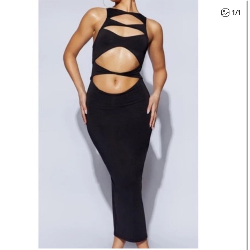 Meshki Cutout Black Maxi Dress